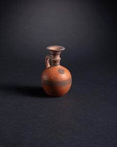 Ancient Cypriot Redware Miniature Flask with Painted Decoration
