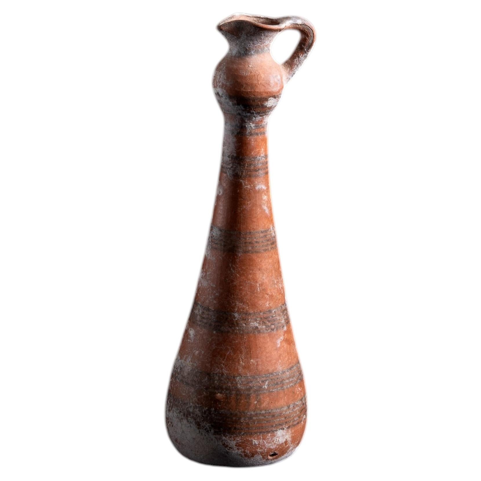 Ancient Cypriot Slender Miniature Jug with Concentric Circle Design