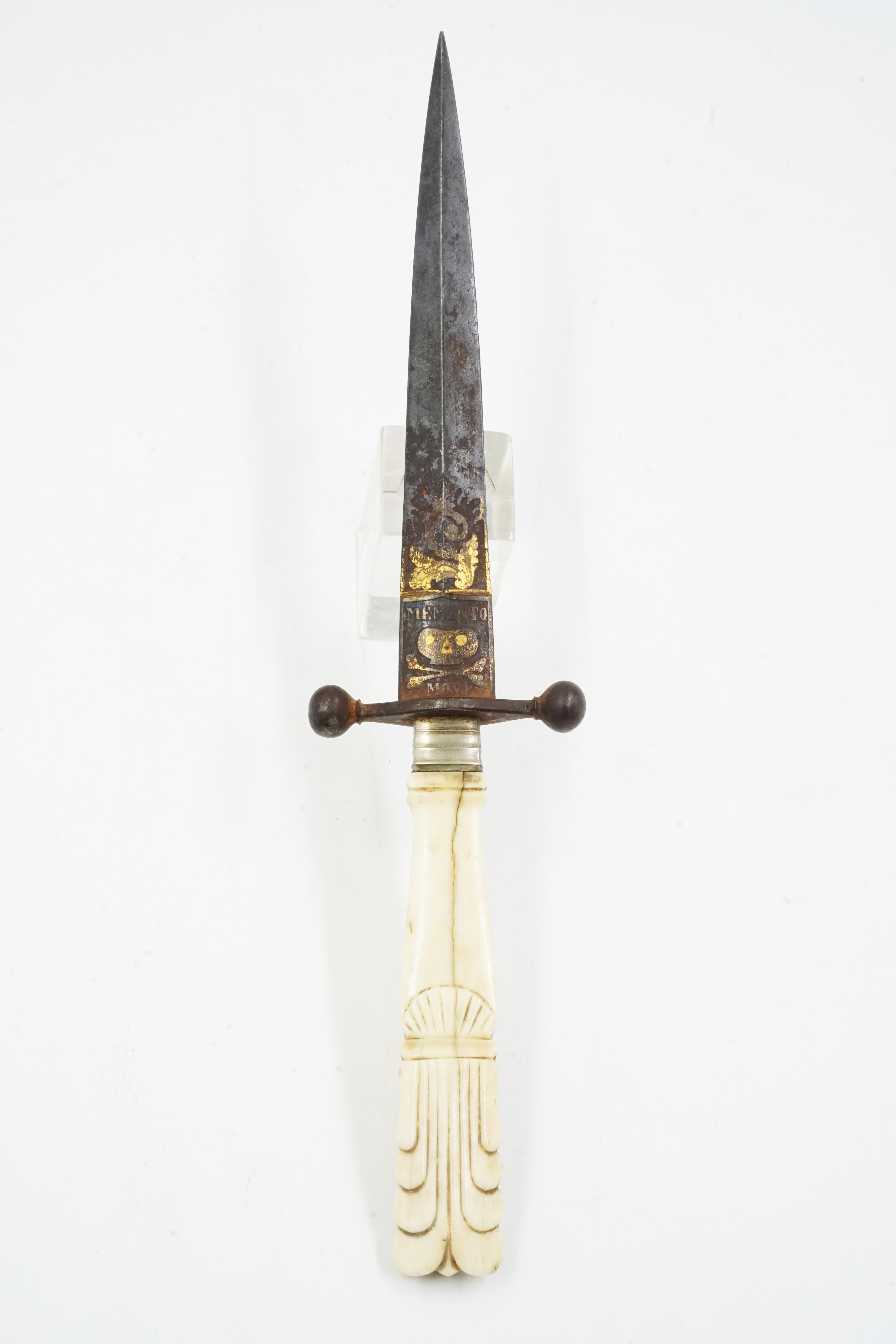 Carved Ancient dagger Memento mori
