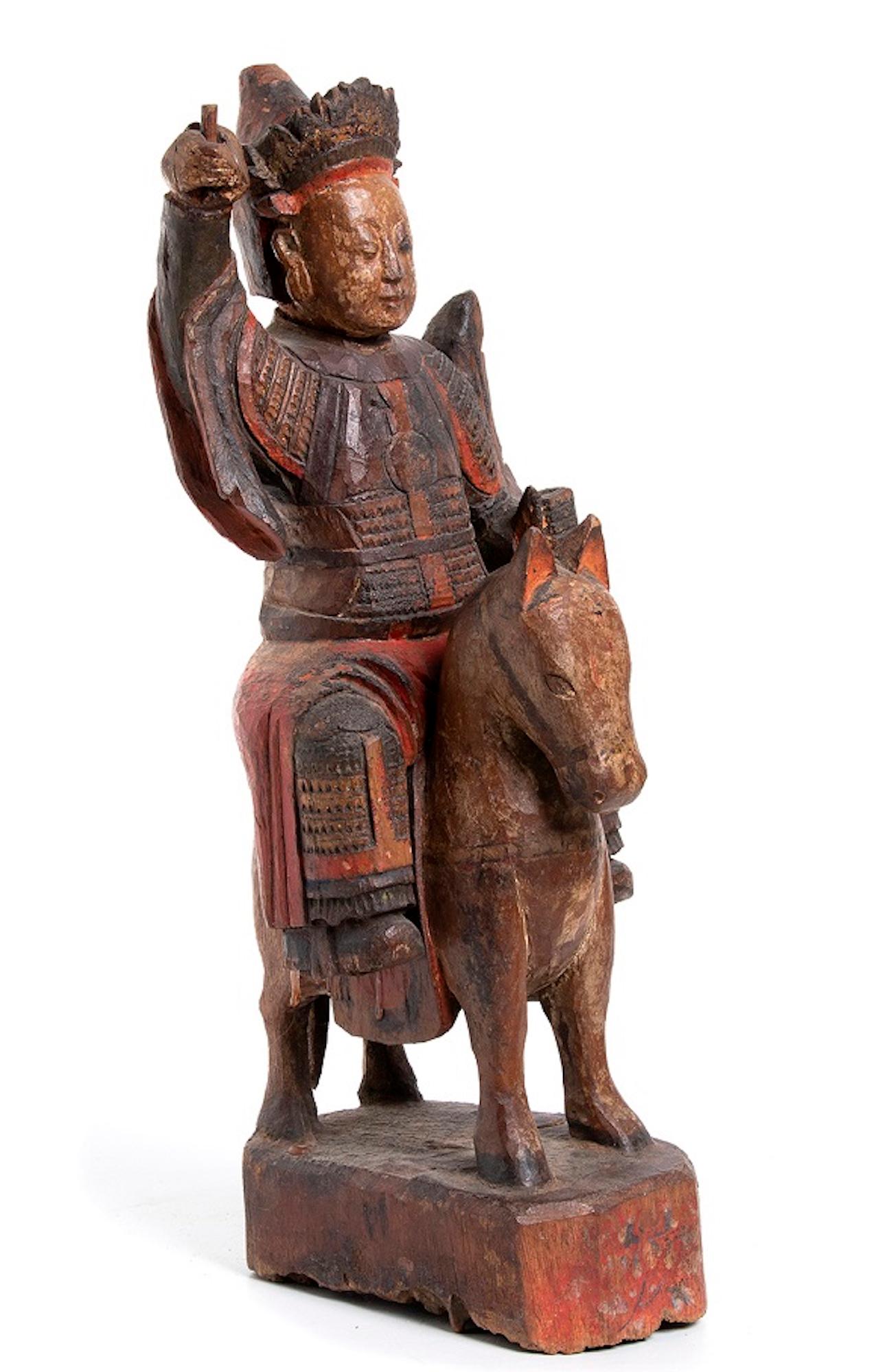 Chinese Ancient Deity on Horse, Qing Dynasty, China