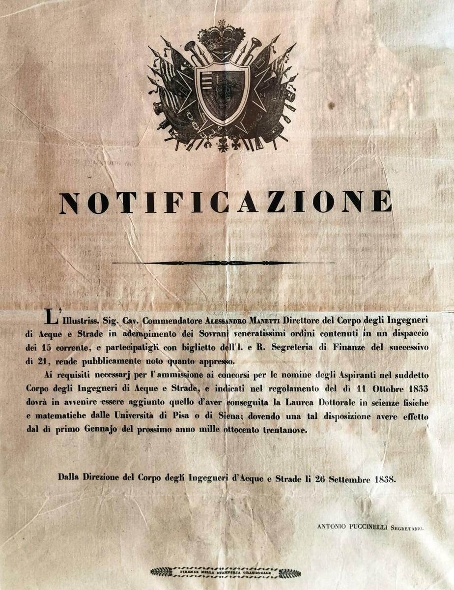 Antike Urkunde des Großherzogtums Toskana Leopold II:: Italien (Sonstiges) im Angebot