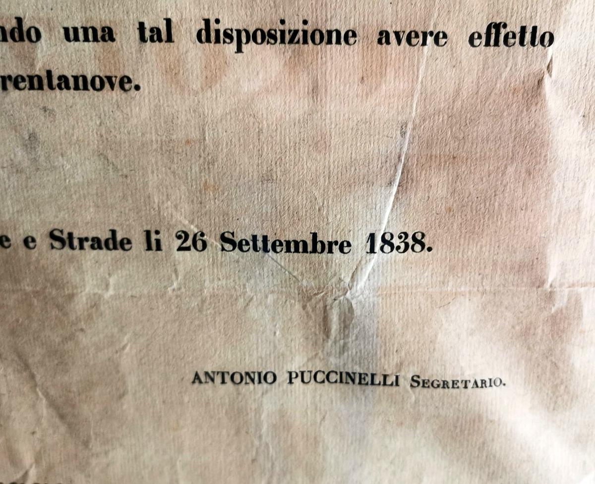 Antike Urkunde des Großherzogtums Toskana Leopold II:: Italien im Zustand „Gut“ im Angebot in Prato, Tuscany