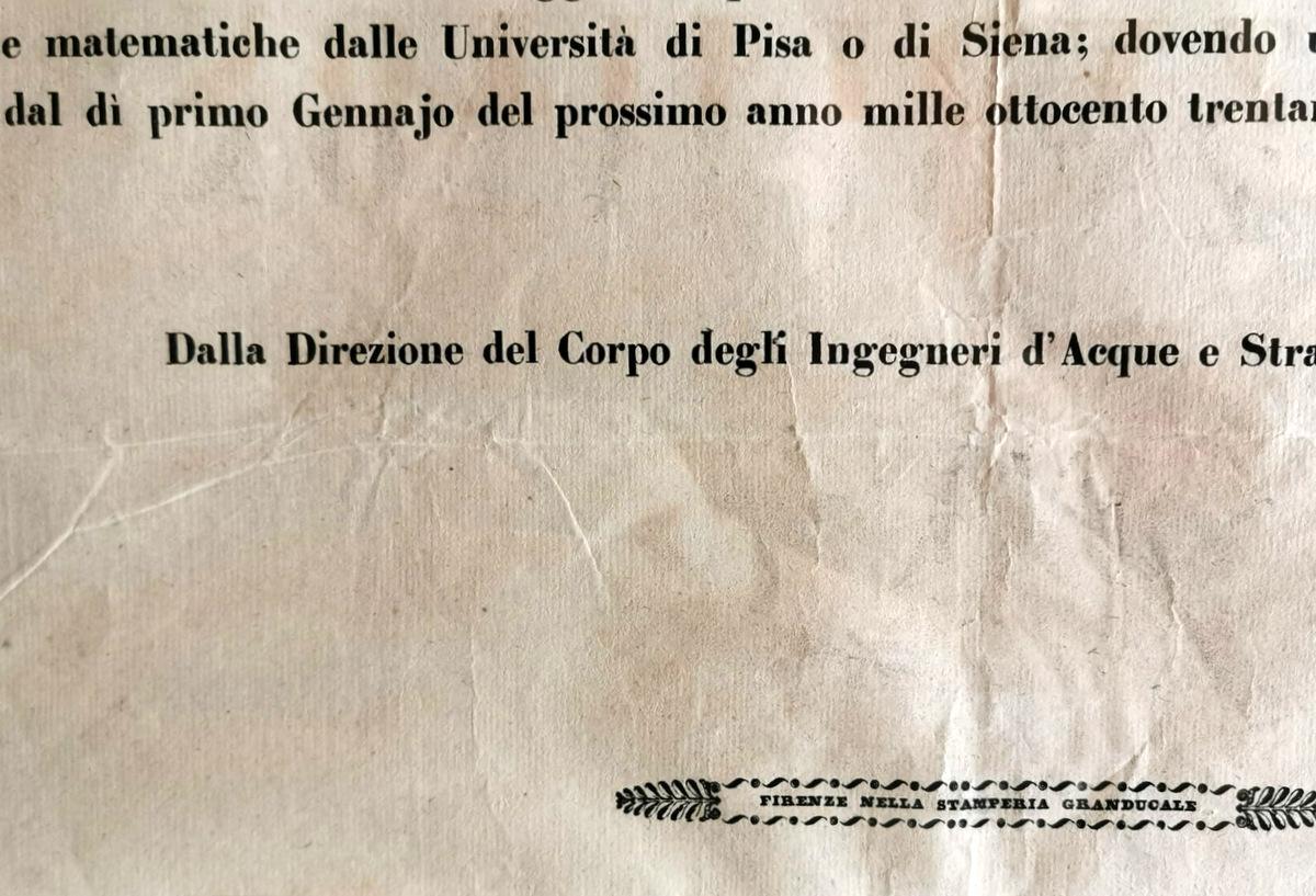 Italian Ancient Document of the Grand Duchy of Tuscany Leopold II, Italy For Sale