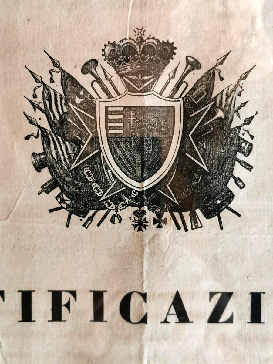 Documento antiguo del Gran Ducado de Toscana Leopoldo II, Italia Madera en venta