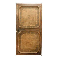 Ancient Door Covered in Canvas on Wood, Brown with Panels, 18th Century, Italy