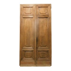 Ancient Double Wing Entrance Door in Walnut, 20th Century, Italy