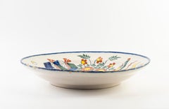 Ancient Dutch Porcelain Plate, in Polychrome Dutch Delfware, Late 18th Century