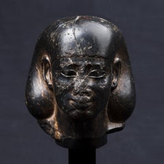Ancient Egypt Head of the dignitary “Udjahormeehet” in basalt