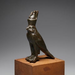 Ancient Egypt, Late Period, 664–323 BC. God Horus as a falcon in bronze.