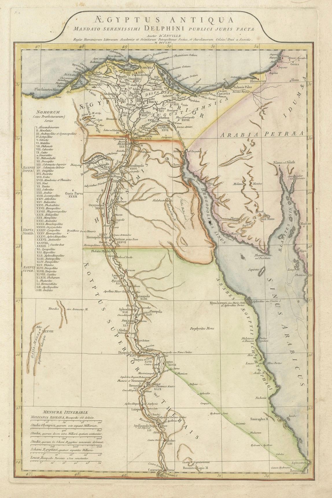 Ancient Egypt Map – Ægyptus Antiqua by D’Anville, Paris circa 1765 For Sale 4