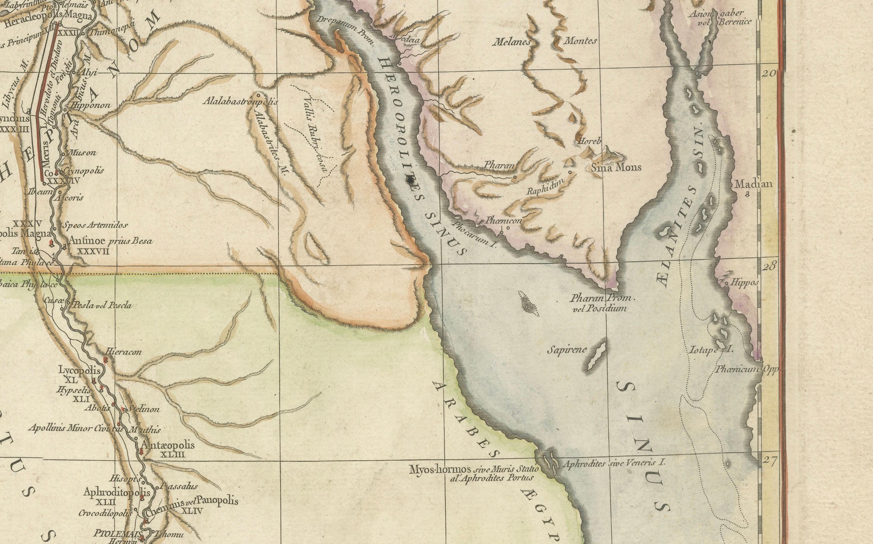 Engraved Ancient Egypt Map – Ægyptus Antiqua by D’Anville, Paris circa 1765 For Sale