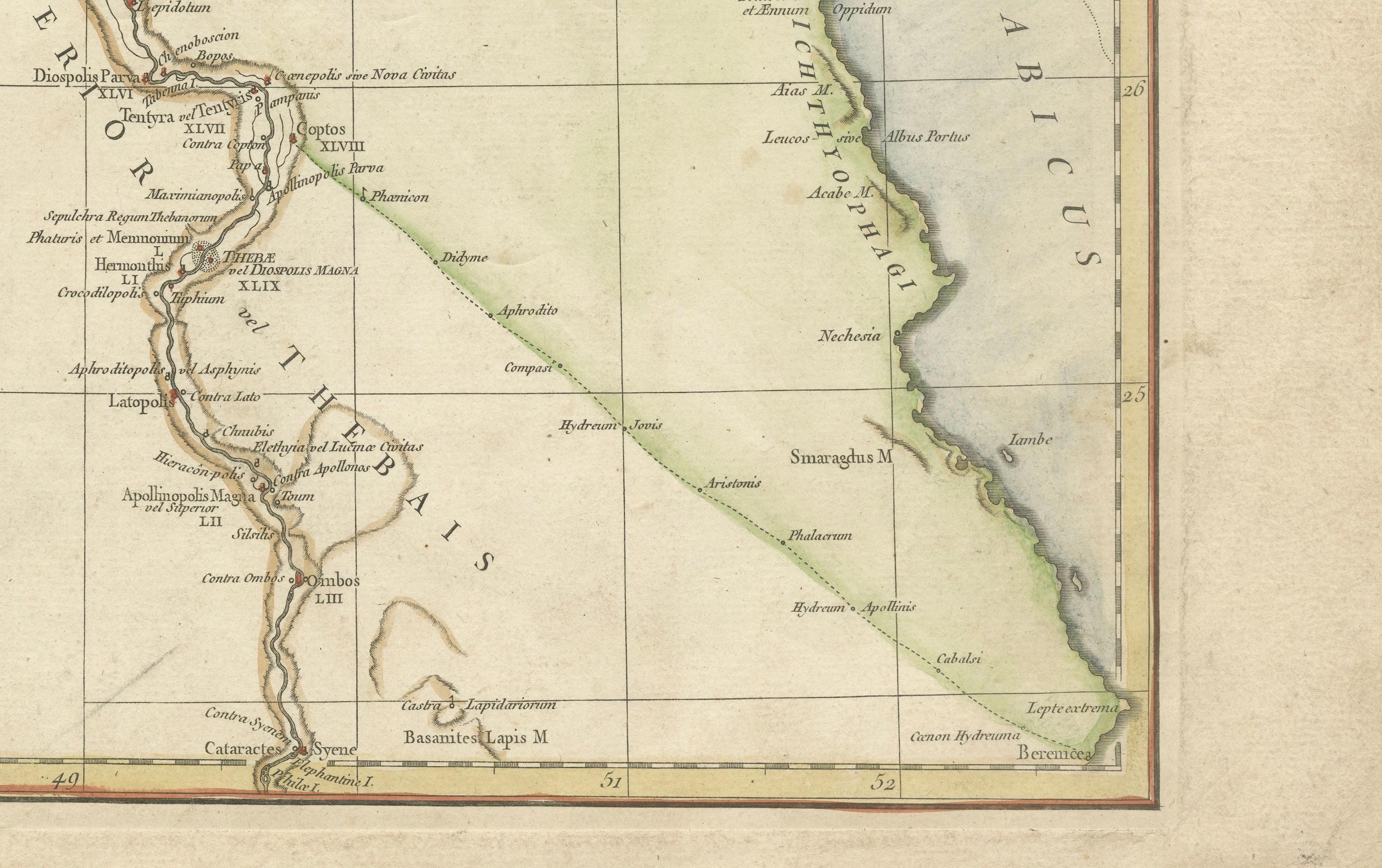 Ancient Egypt Map – Ægyptus Antiqua by D’Anville, Paris circa 1765 In Good Condition For Sale In Langweer, NL
