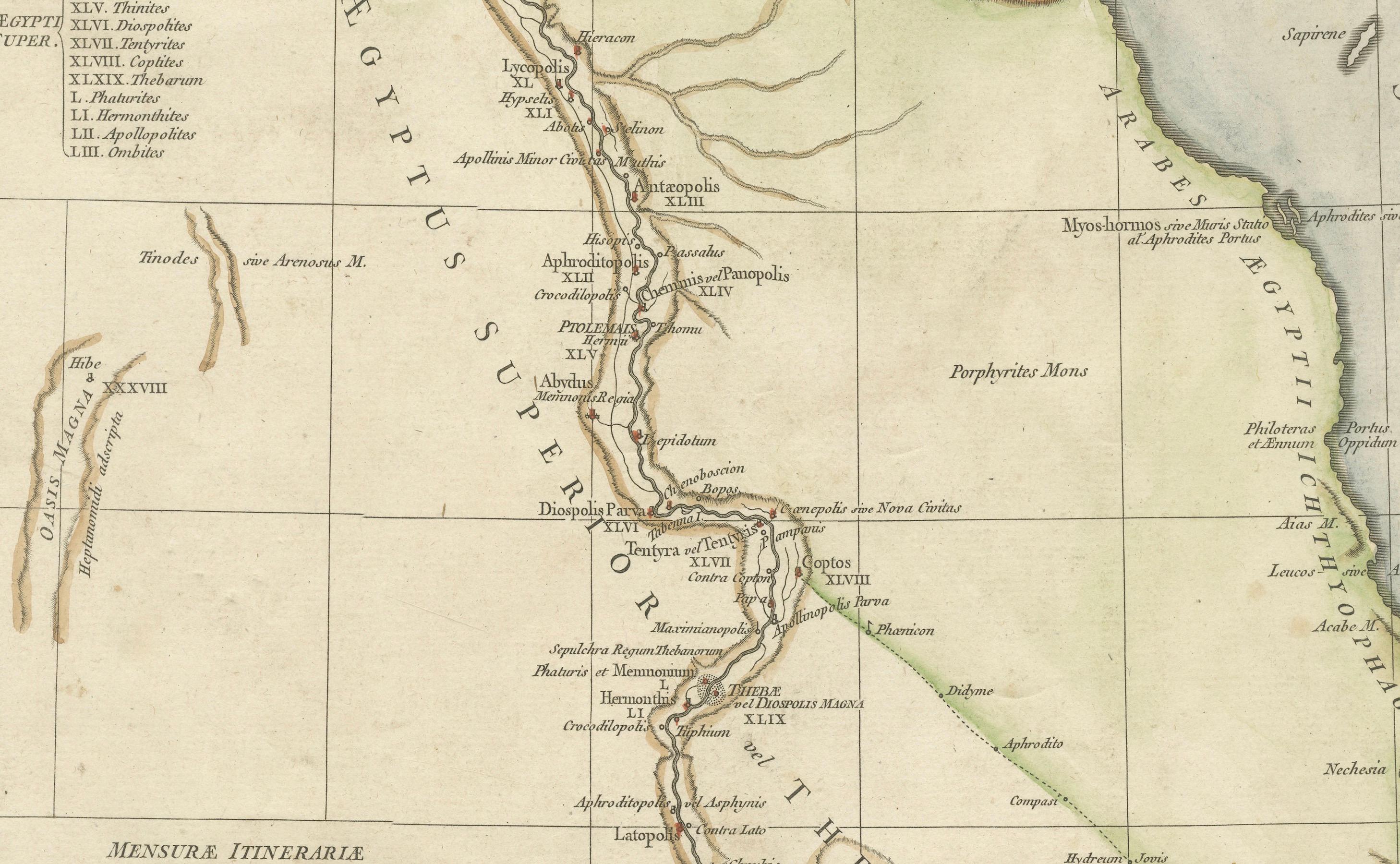 Paper Ancient Egypt Map – Ægyptus Antiqua by D’Anville, Paris circa 1765 For Sale