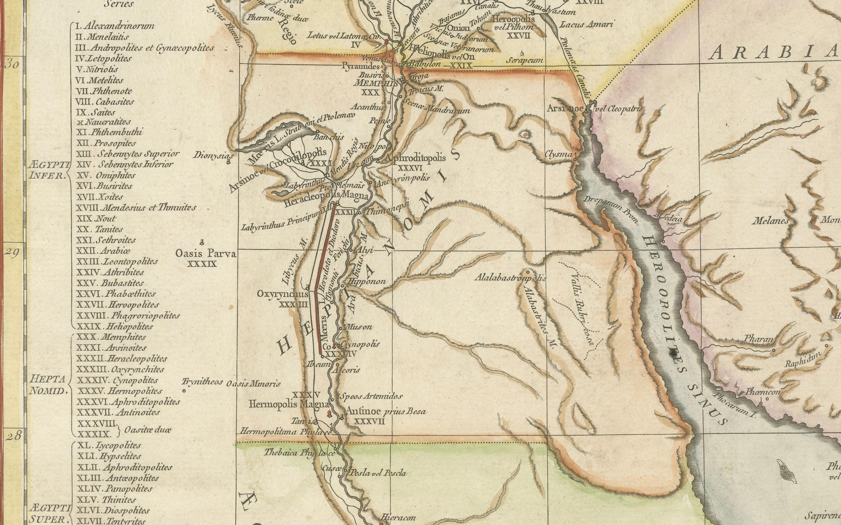 Ancient Egypt Map – Ægyptus Antiqua by D’Anville, Paris circa 1765 For Sale 1