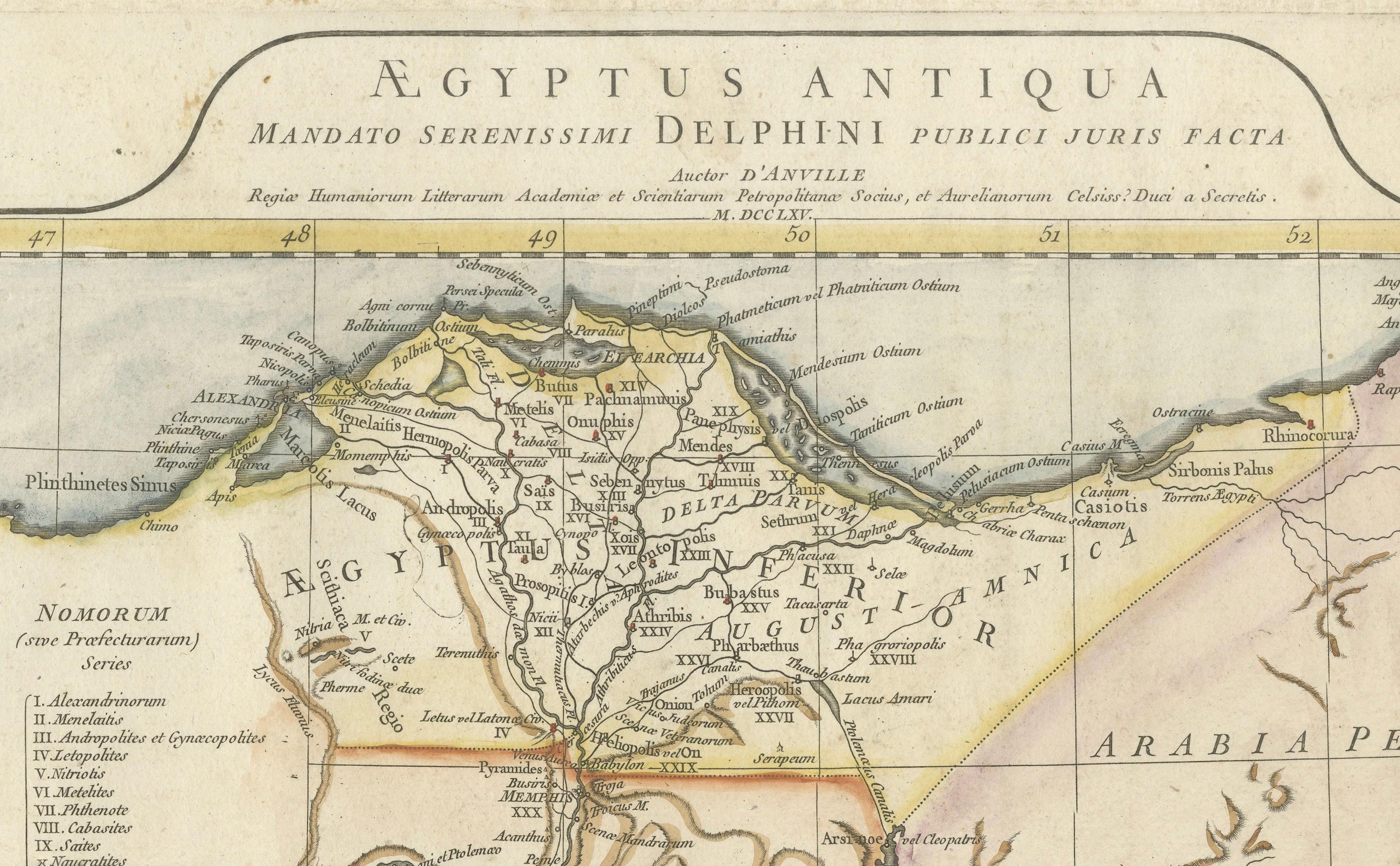 Ancient Egypt Map – Ægyptus Antiqua by D’Anville, Paris circa 1765 For Sale 2