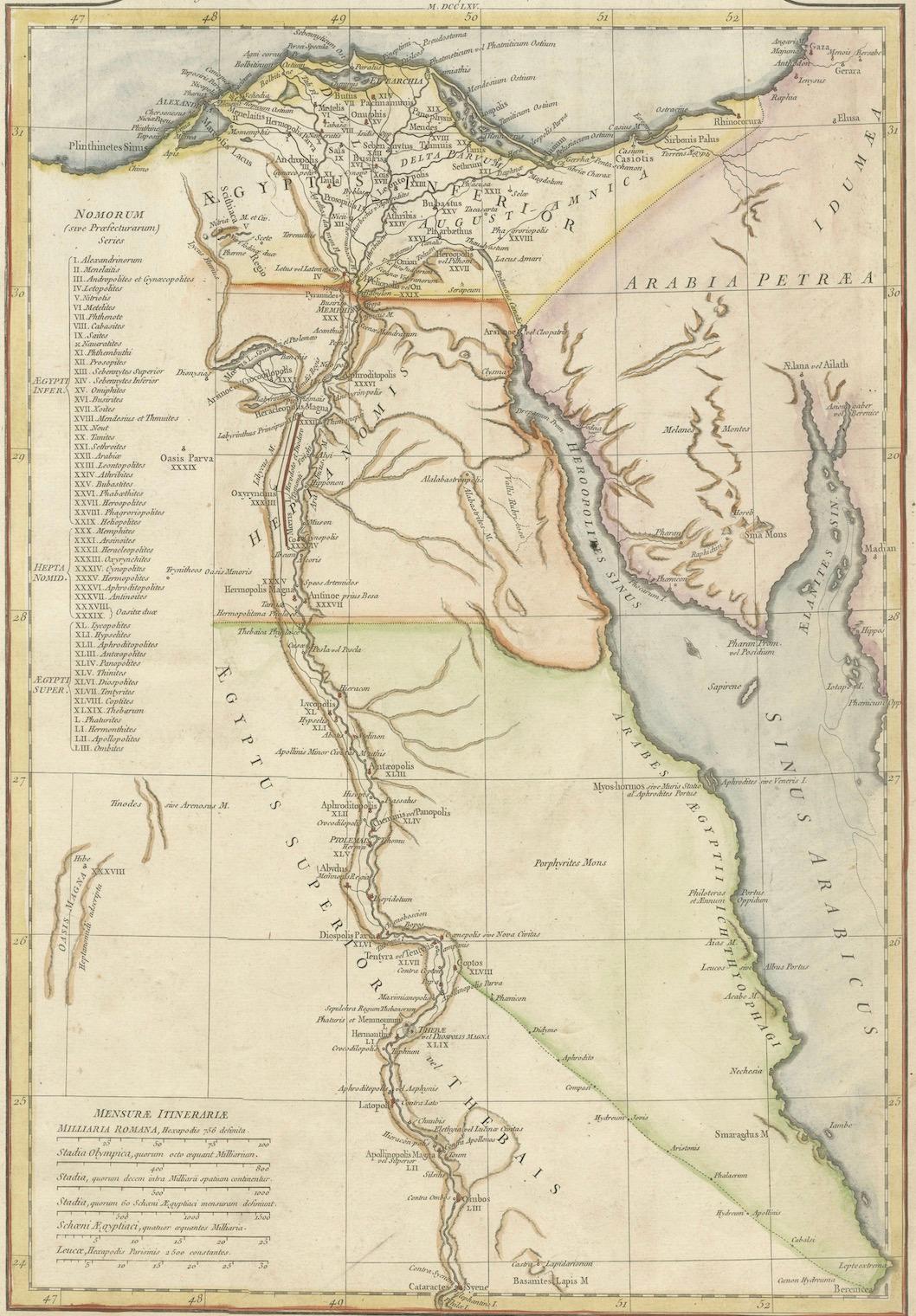 Ancient Egypt Map – Ægyptus Antiqua by D’Anville, Paris circa 1765 For Sale 3