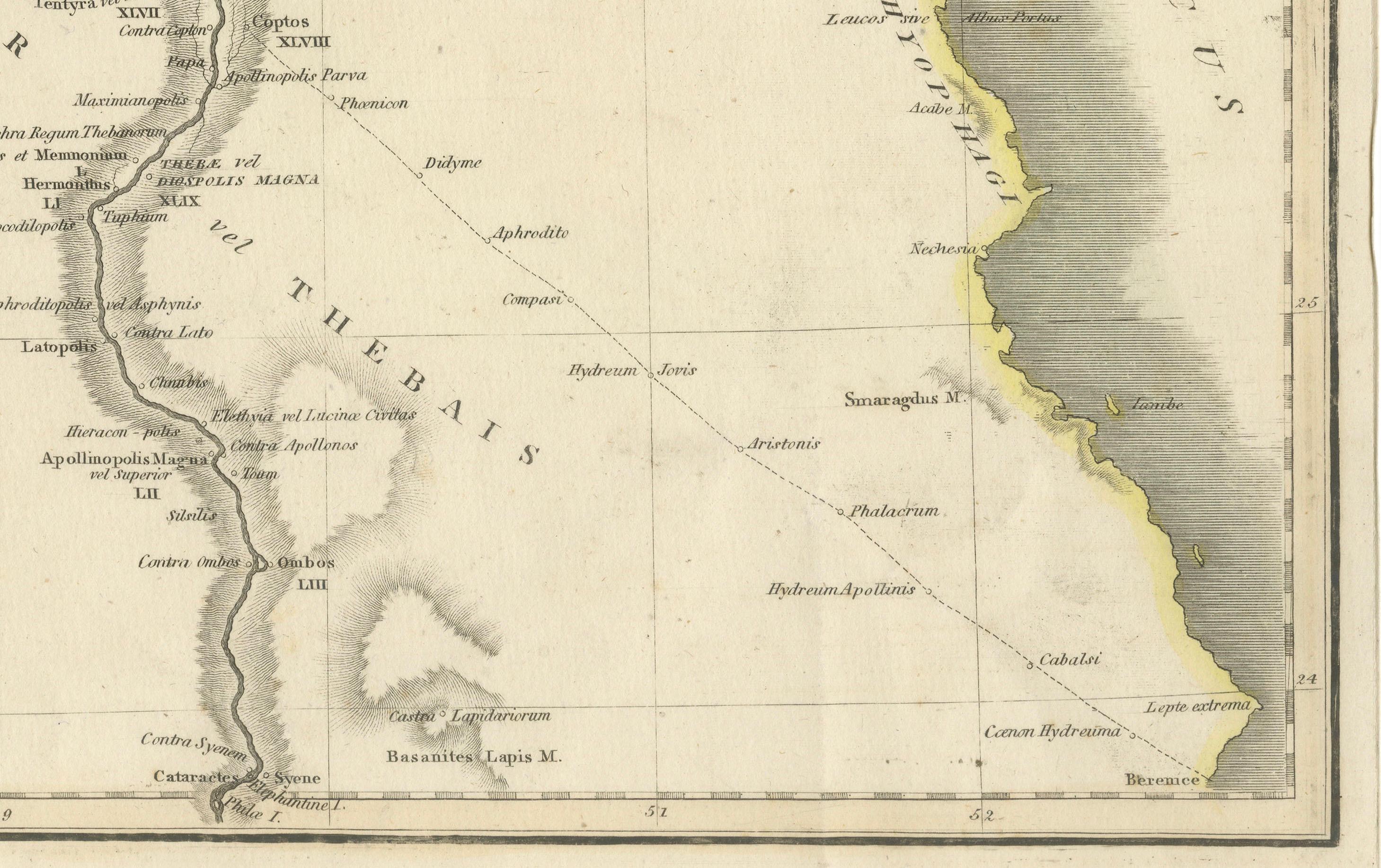 Ancient Egypt – Nile Valley Map by d’Anville, Classical Antiquity, c.1765