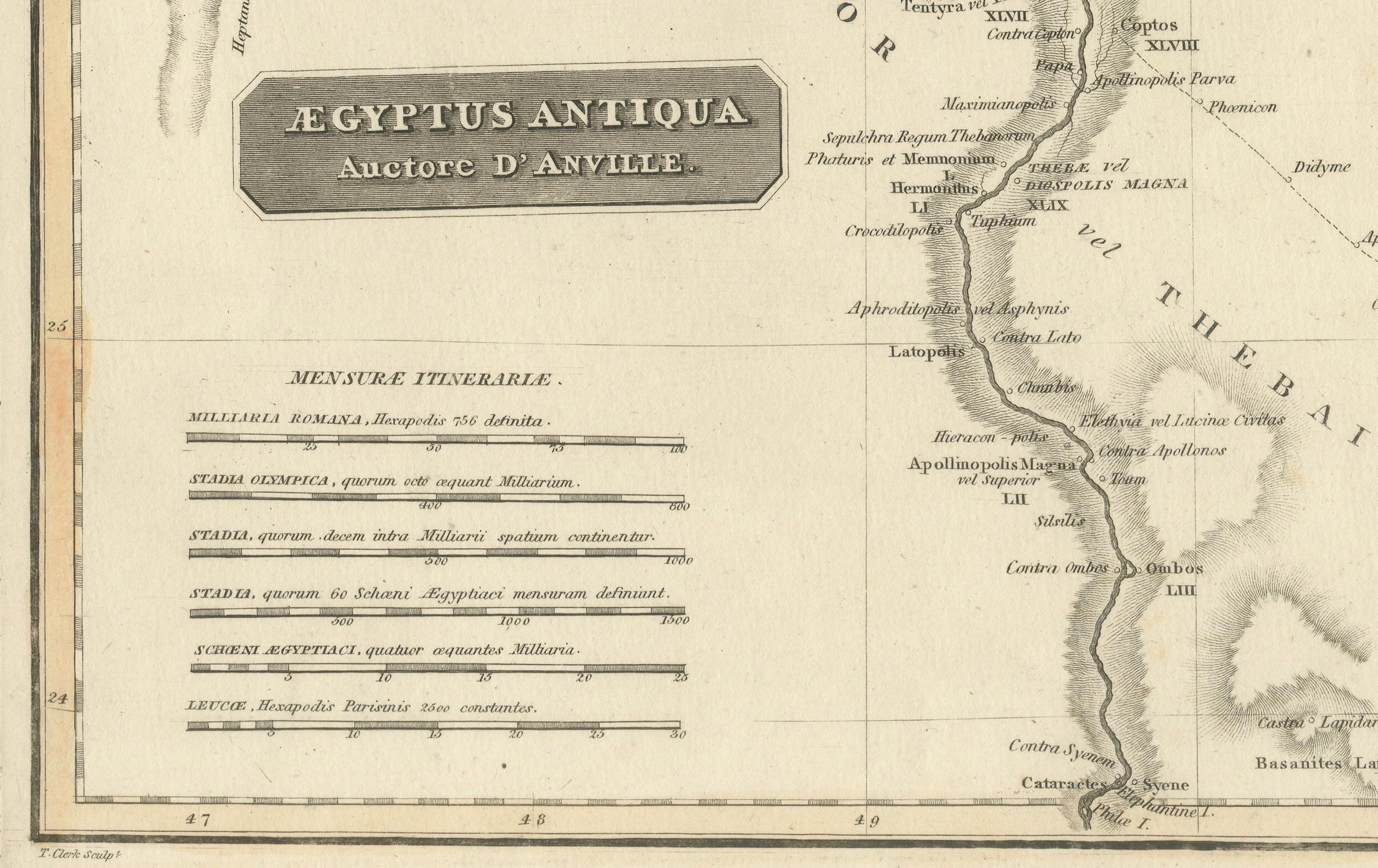 Ancient Egypt – Nile Valley Map by d’Anville, Classical Antiquity, c.1765