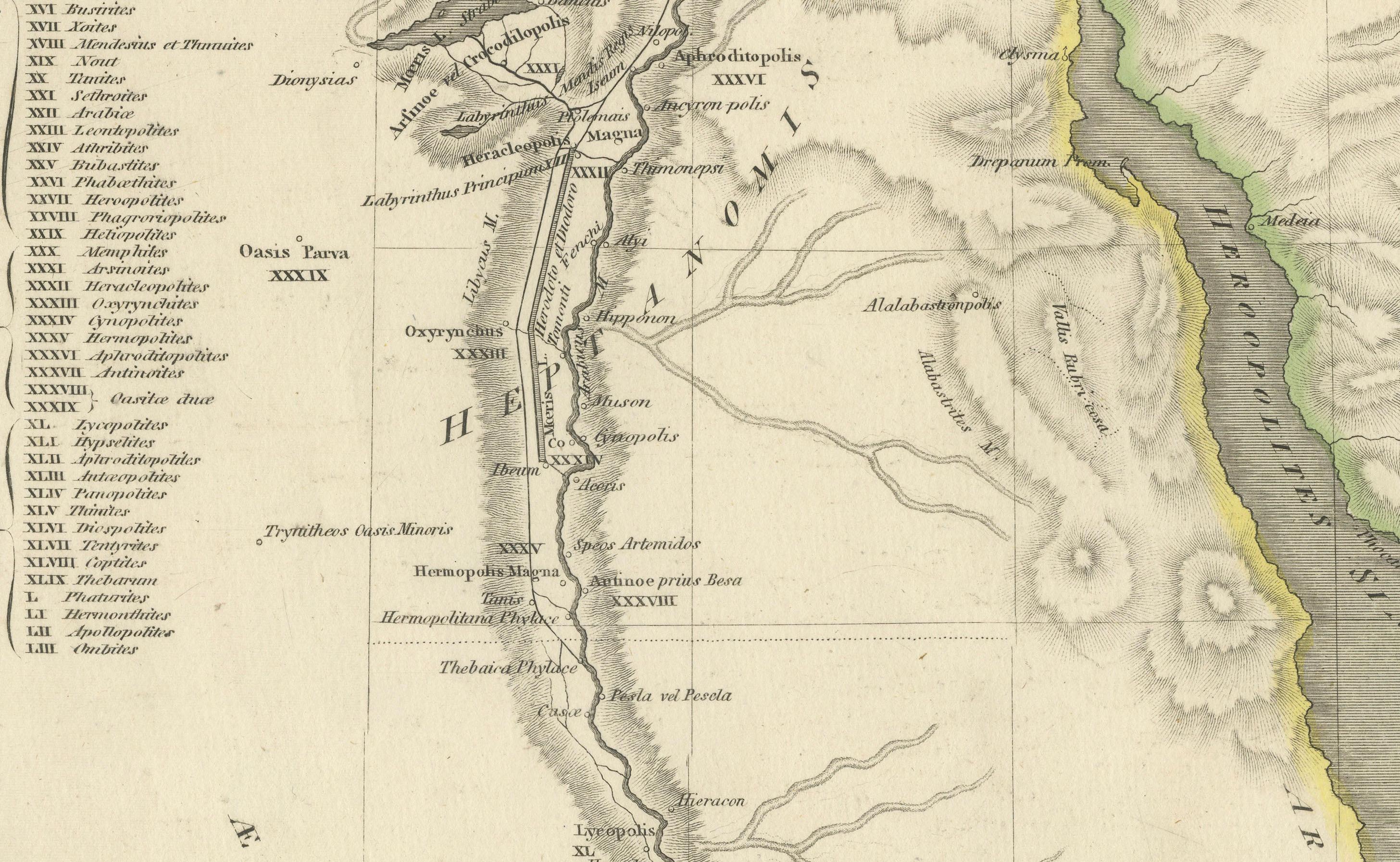 Ancient Egypt – Nile Valley Map by d’Anville, Classical Antiquity, c.1765