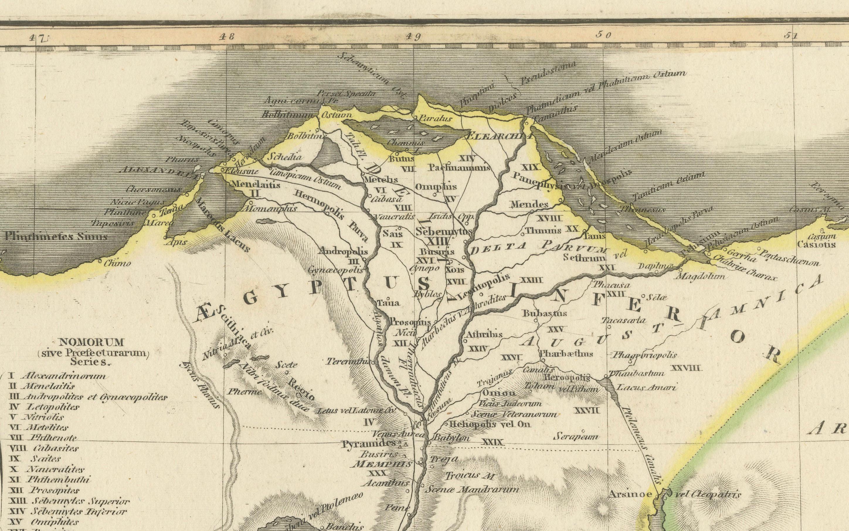 Ancient Egypt – Nile Valley Map by d’Anville, Classical Antiquity, c.1765