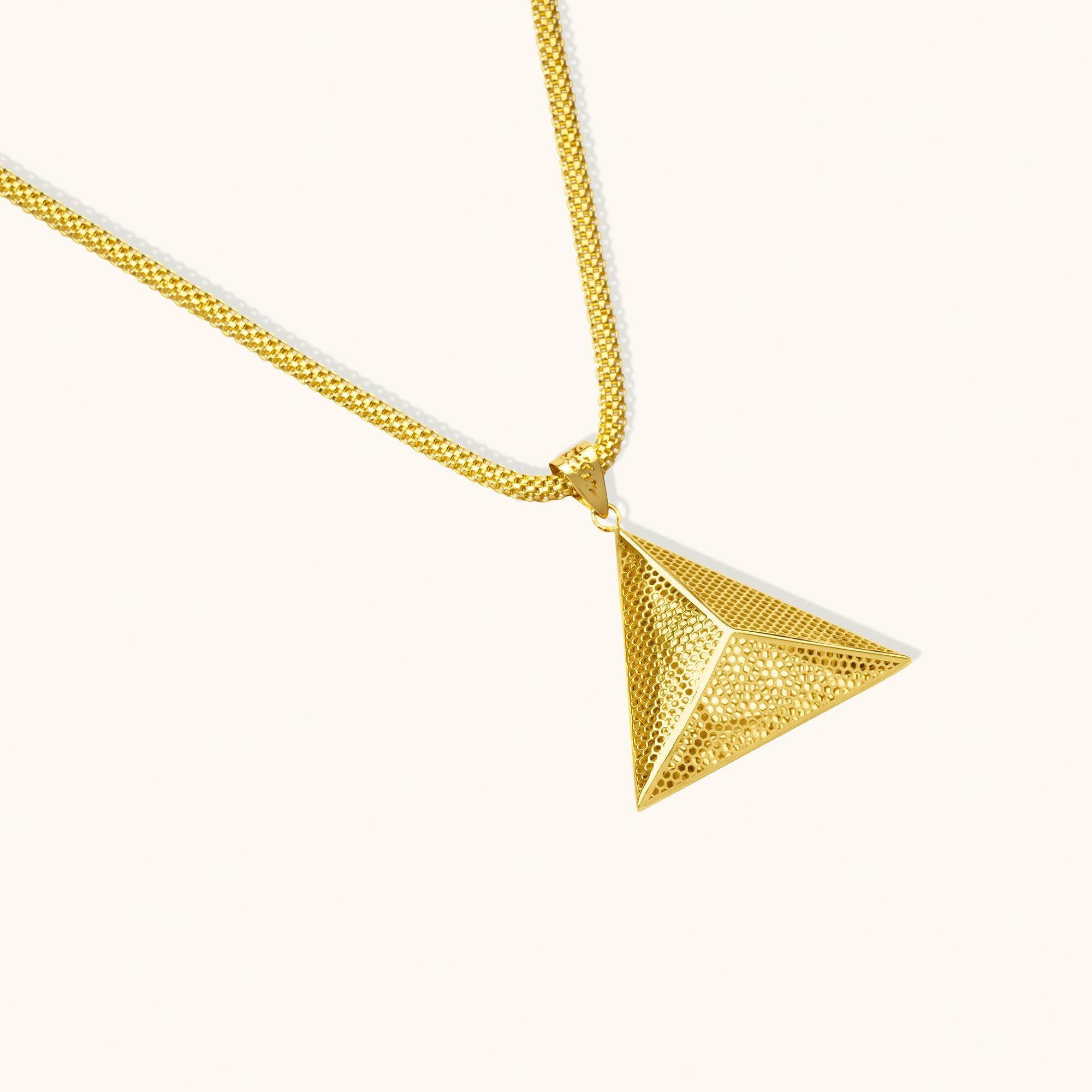 Pendentif minimaliste fait main en or massif 14 carats de l'Égypte ancienne uniquement Neuf - En vente à Patchogue, NY