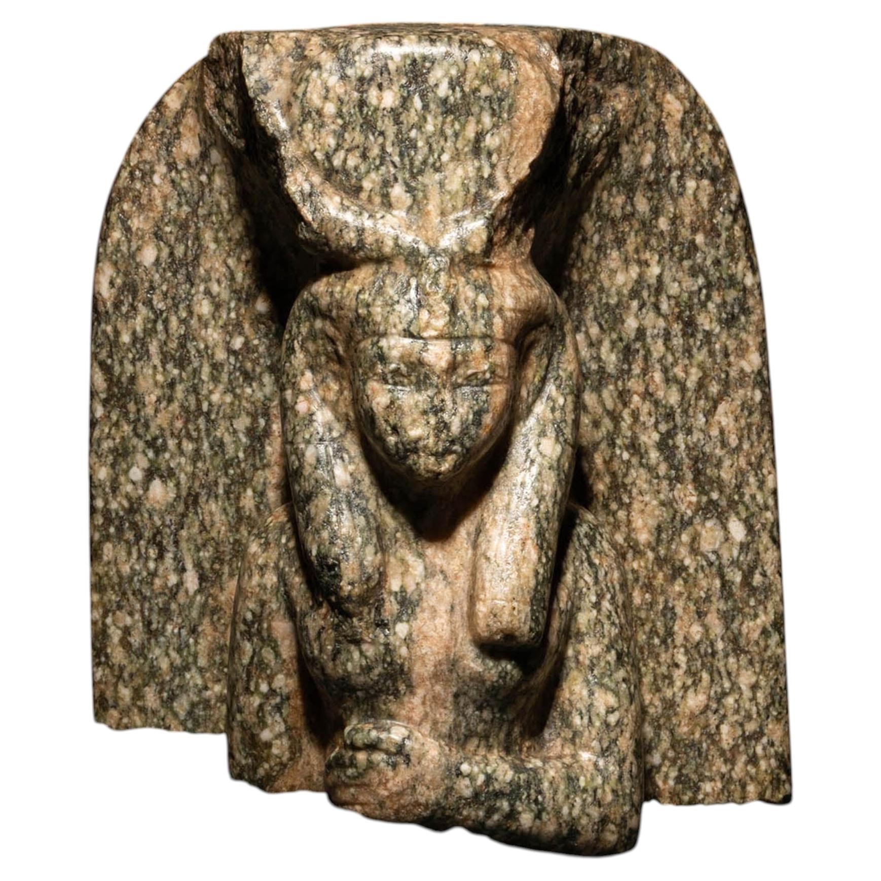 Ancient Egypt Sculpture of the Goddess Isis-Hathor in Diorite