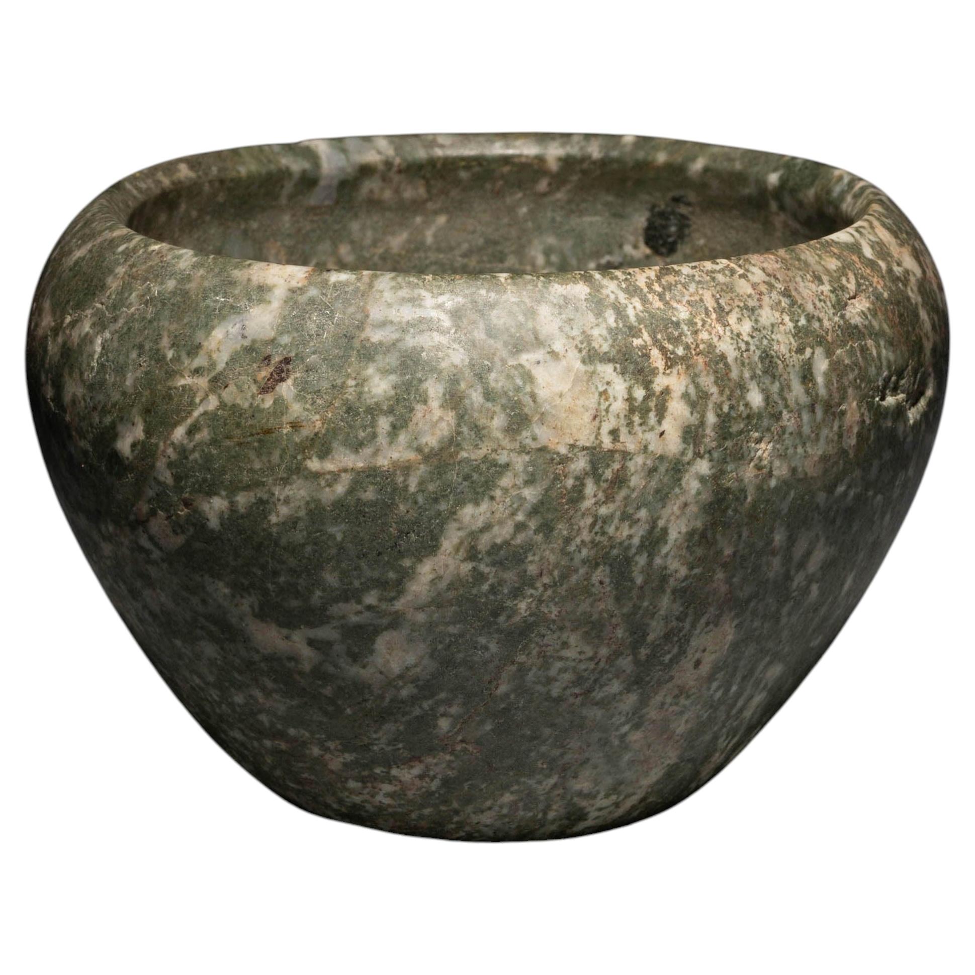 Ancient Egypt Vessel in veined green diorite