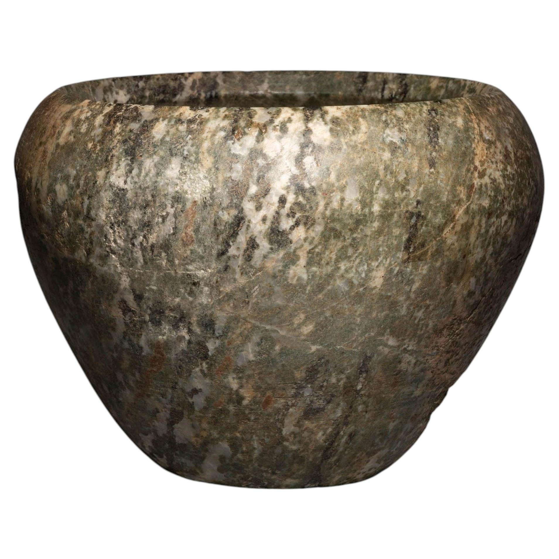 Ancient Egypt Vessel in veined green diorite