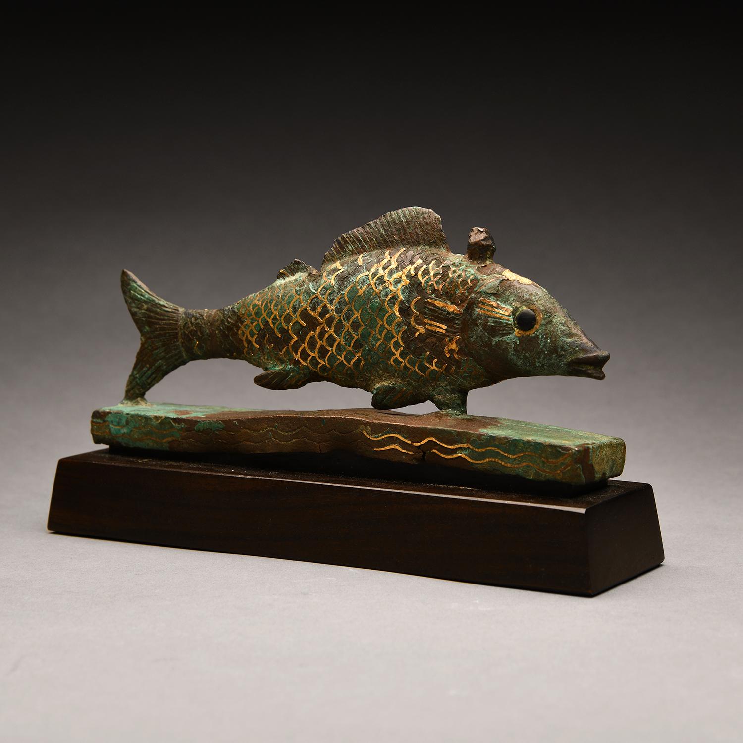 Ancient Egyptian Bronze and Gold Oxyrhynchus Fish For Sale at 1stDibs
