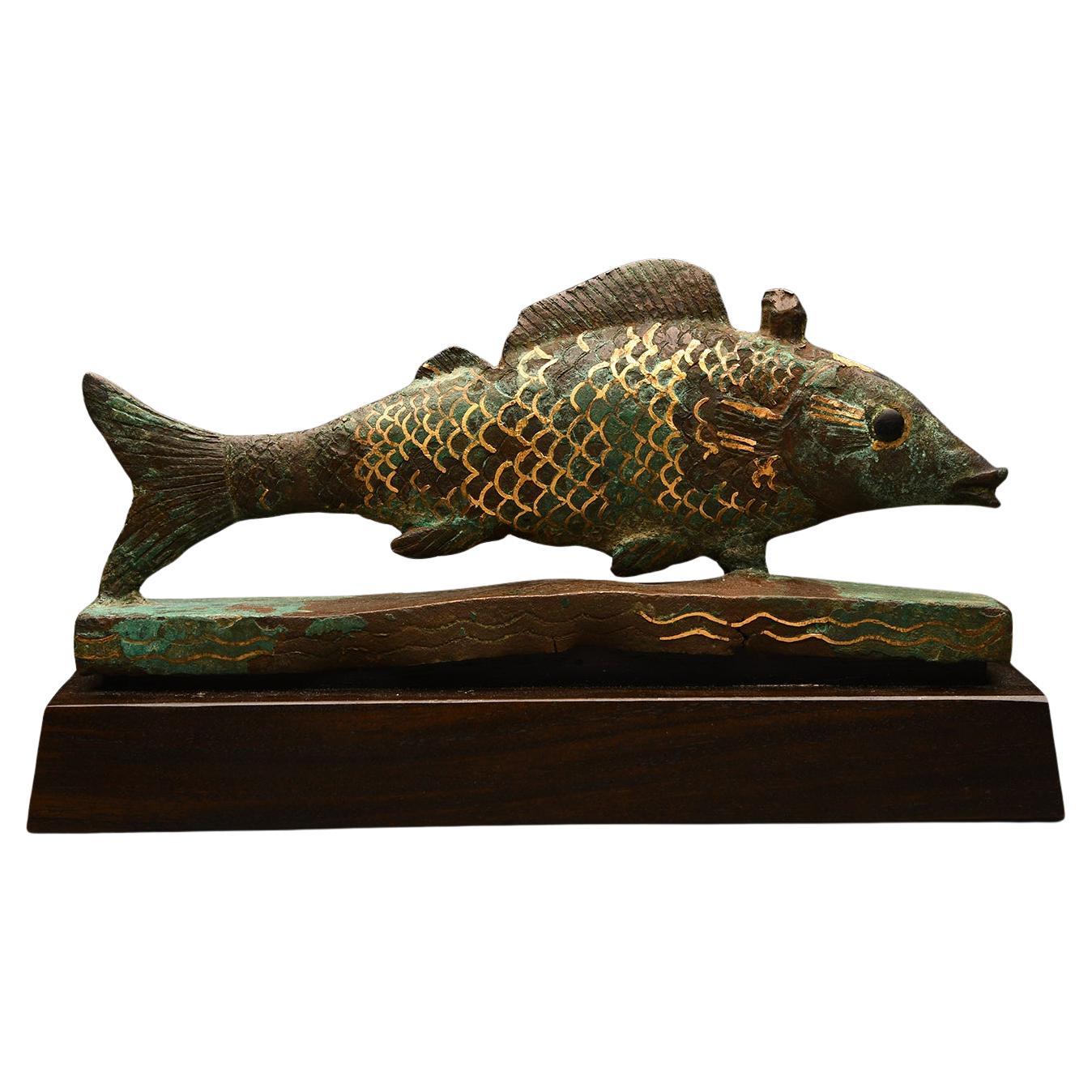 Ancient Egyptian Bronze and Gold Oxyrhynchus Fish