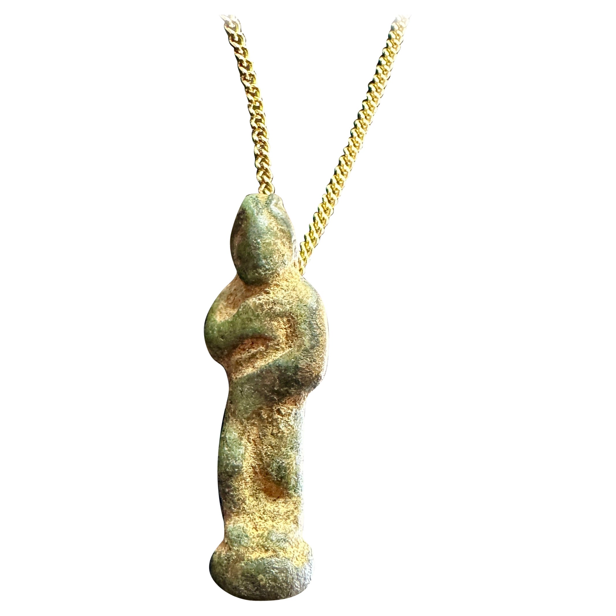 Antiguo Egipto Bronce Niño Dios Horus Amuleto Colgante Collar 600 a.C. Garantía en venta