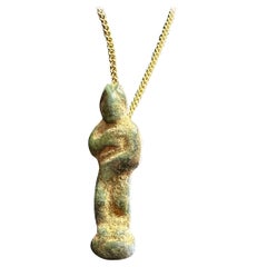 Ancient Egyptian Bronze Child God Horus Amulet Pendant Necklace 600BC Guarantee