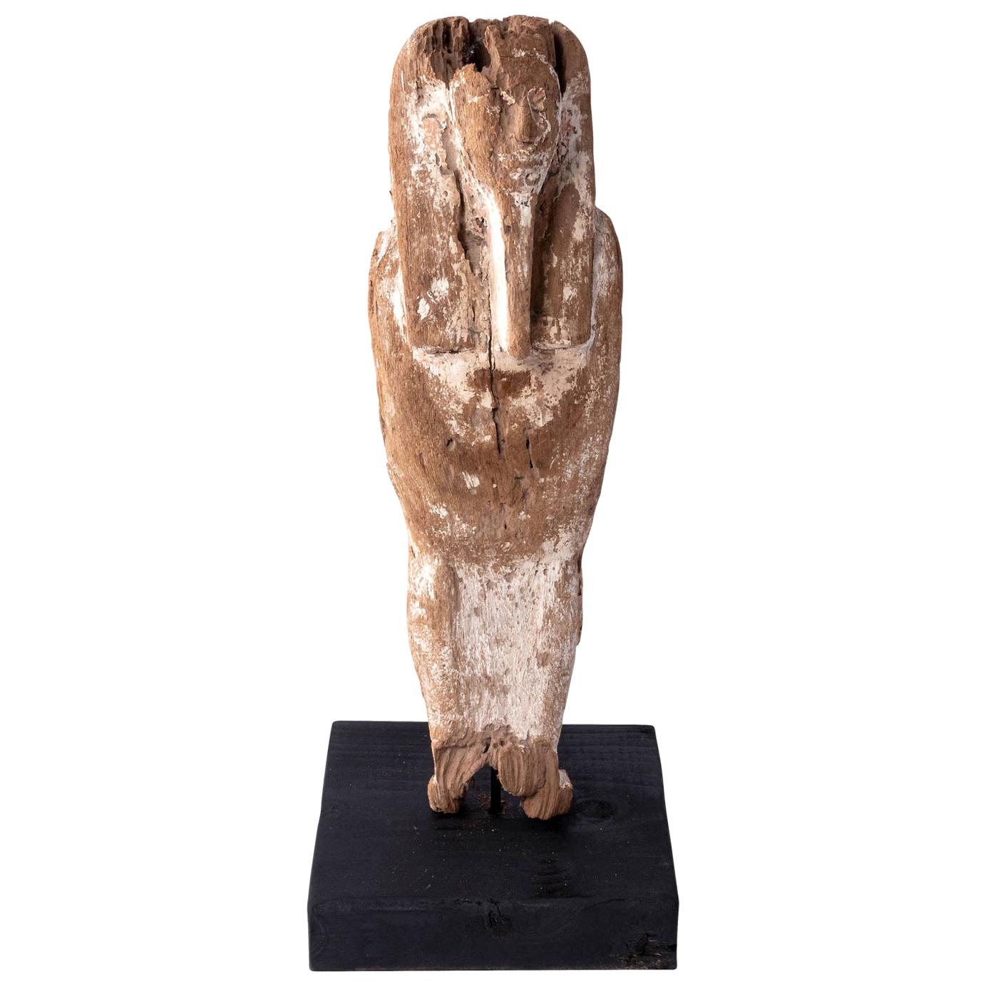 Ancient Egyptian Carved Cypress Wood Figure