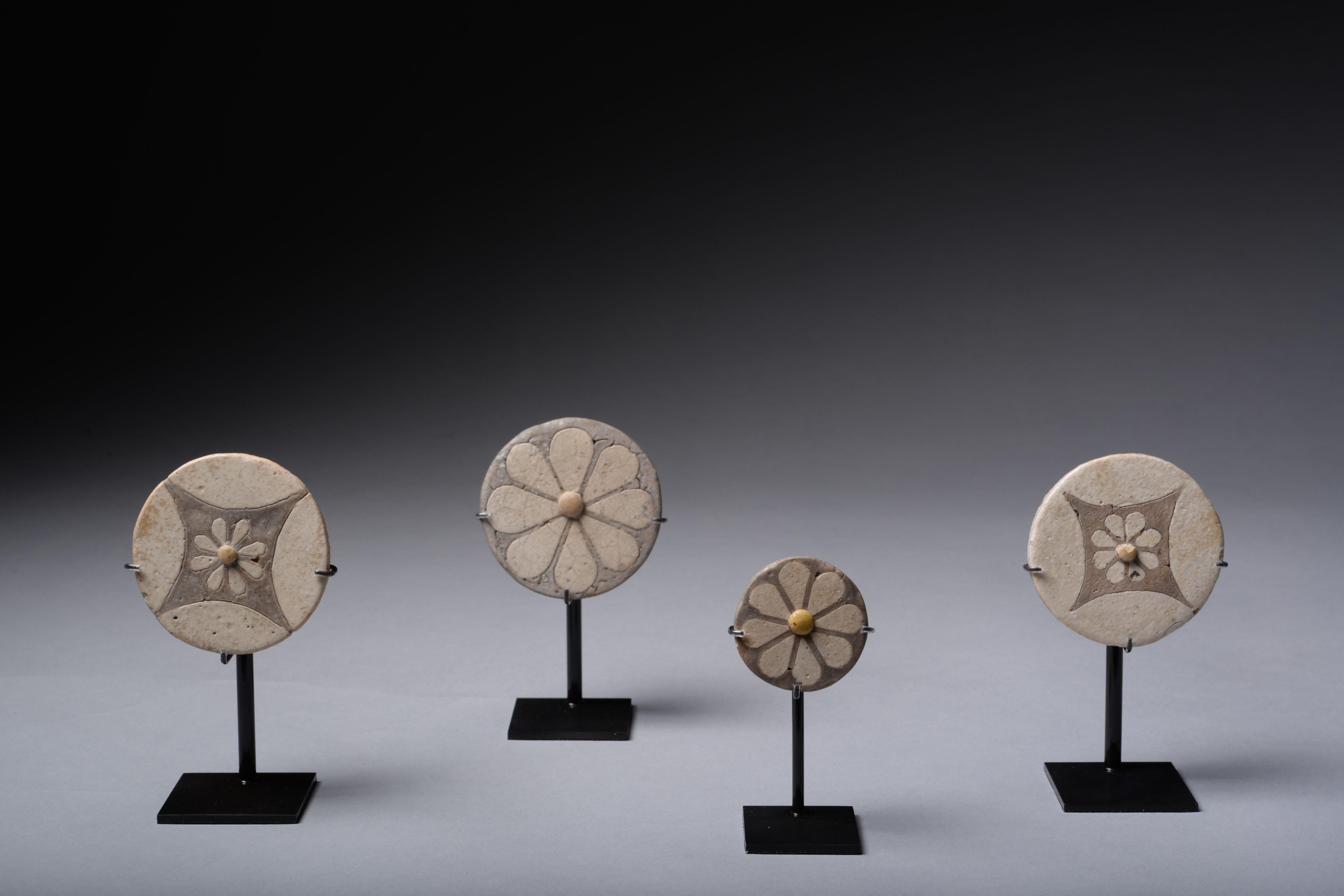 Ancient Egyptian Faience Daisy Flower Rosettes, 1550 BC