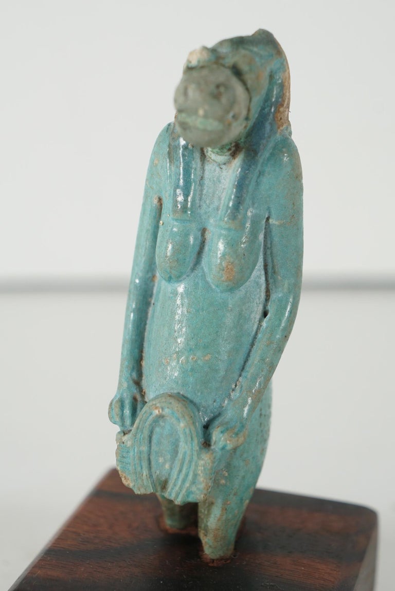 Ancient Egyptian Faience Statuette of The Goddess Taweret at 1stDibs