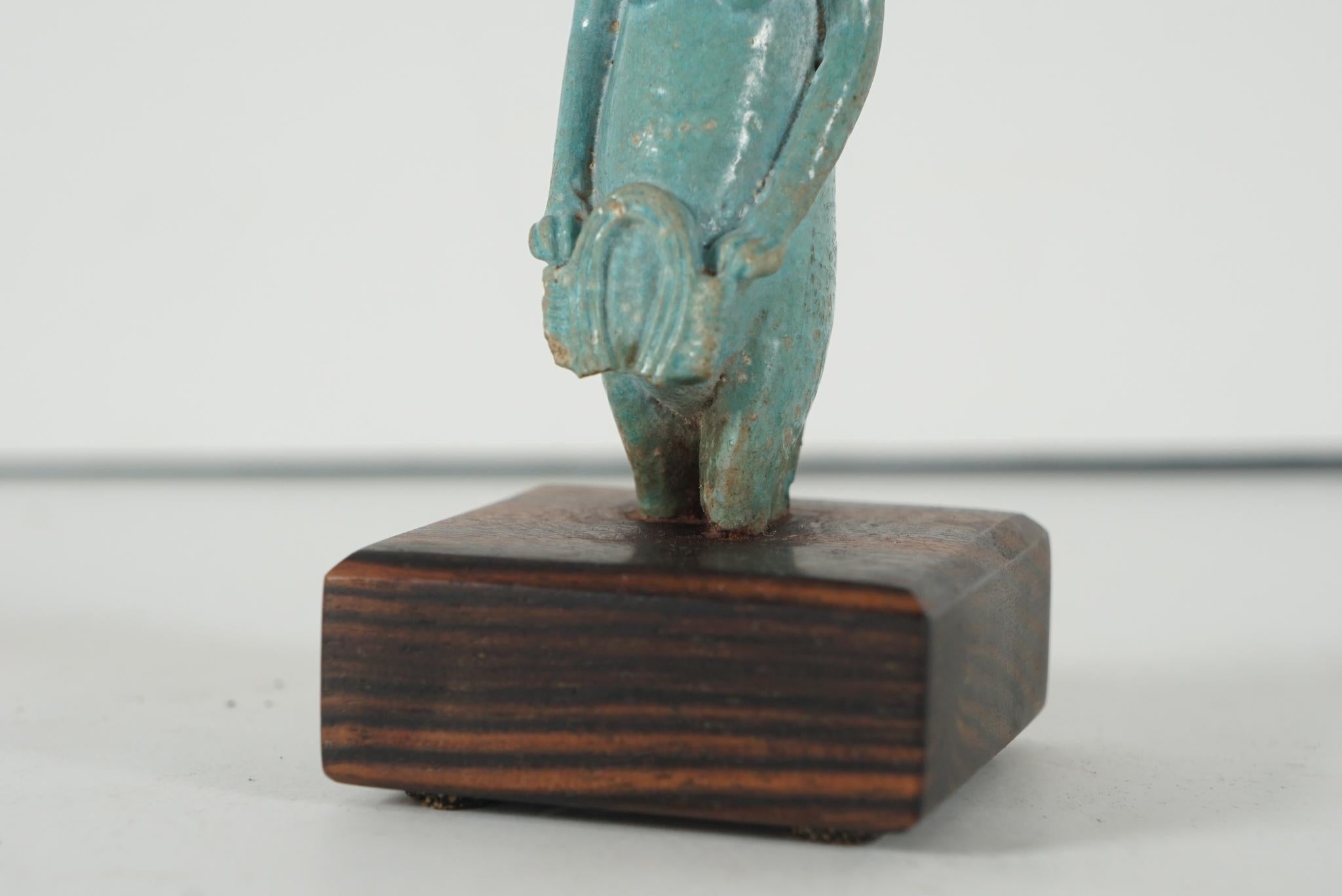 Ancient Egyptian Faience Statuette of The Goddess Taweret In Fair Condition In Hudson, NY