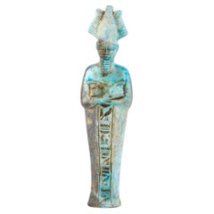 Ancient Egyptian Glazed Faience Osiris Ushabti ca. 570-526 BC