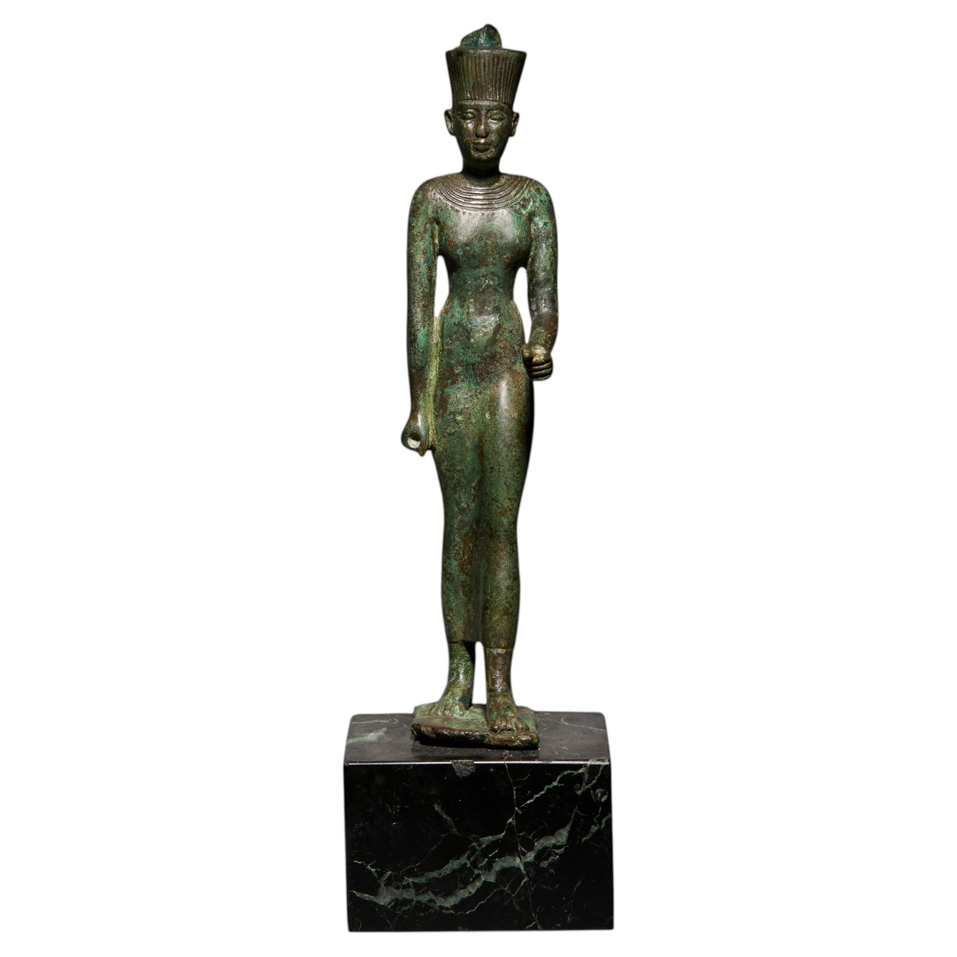 Ancient Egyptian Goddess Neith figure in bronze