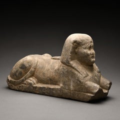 Ancient Egyptian Grey Marble Sphinx