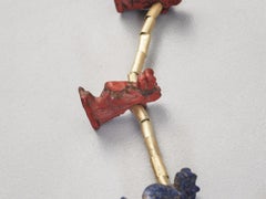 Ancient Egyptian Jasper, Lapis, and Amethyst Hippopotamus God Pendants, 20k Gold