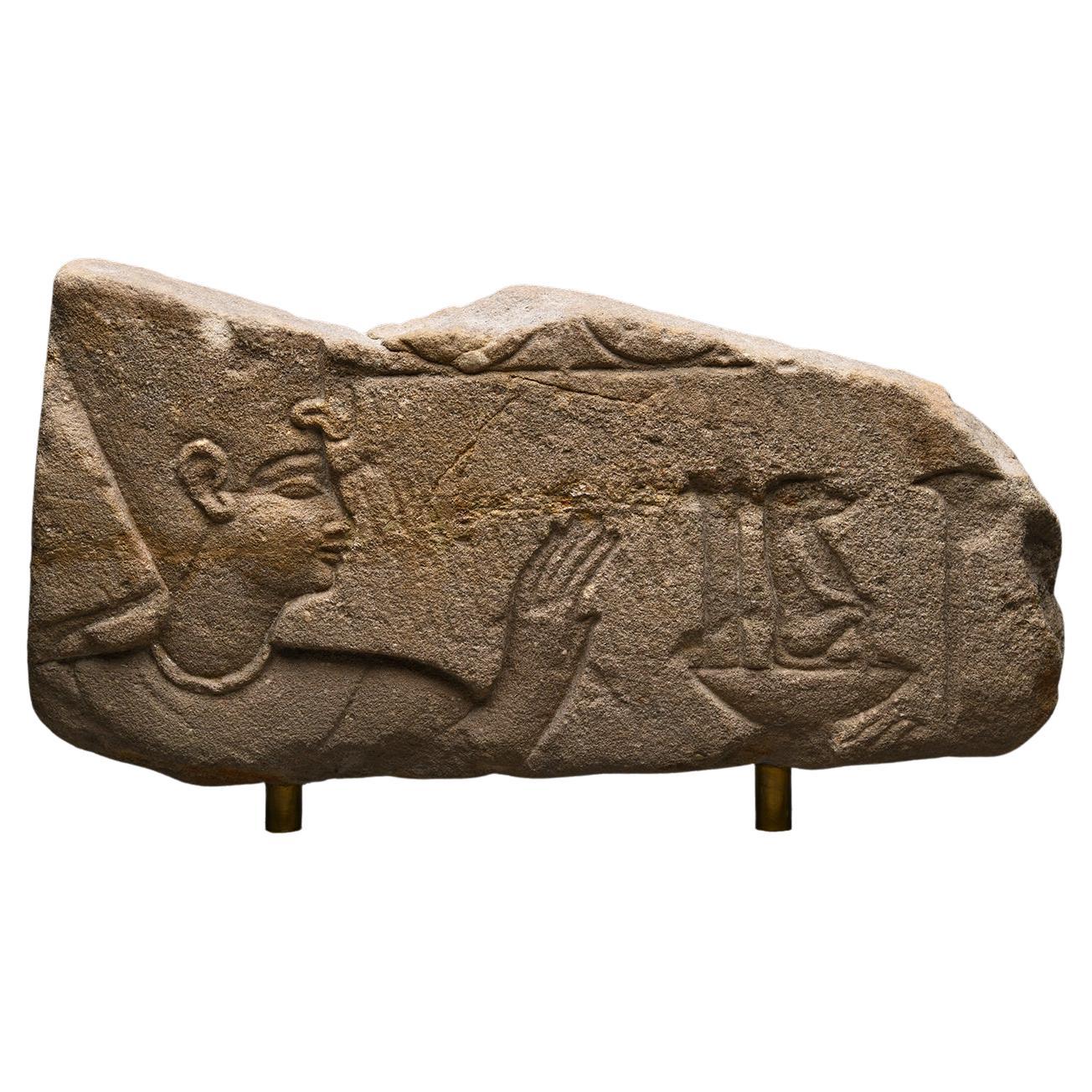 Ancient Egyptian Limestone Relief For Sale