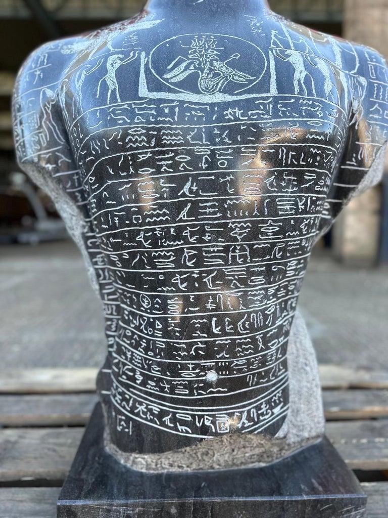 Escultura de busto de granito macizo 