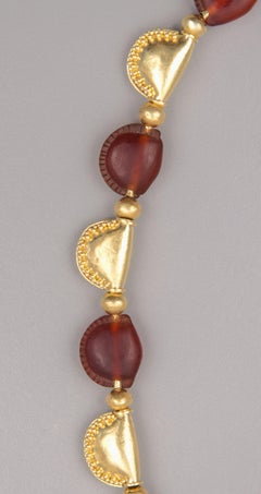 Ancient Egyptian Mycenean Period Carnelian Shells with Matching Gold Shell Beads