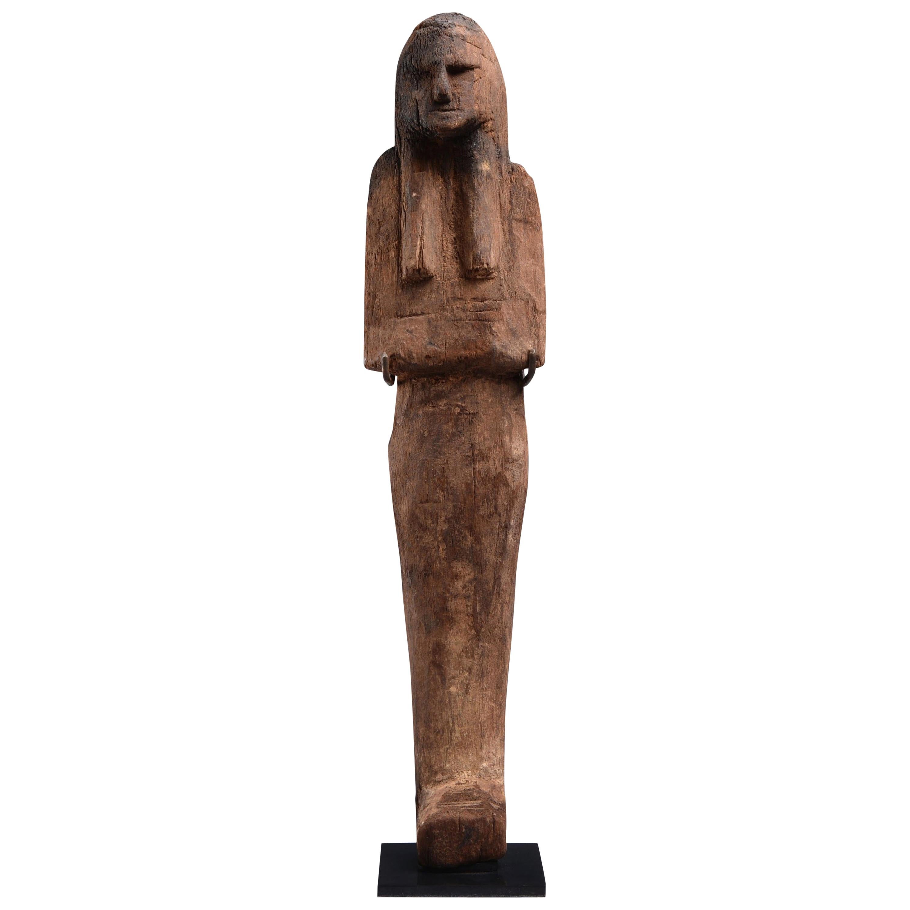 Ancient Egyptian New Kingdom Ramesside Wooden Shabti, 1187 BC