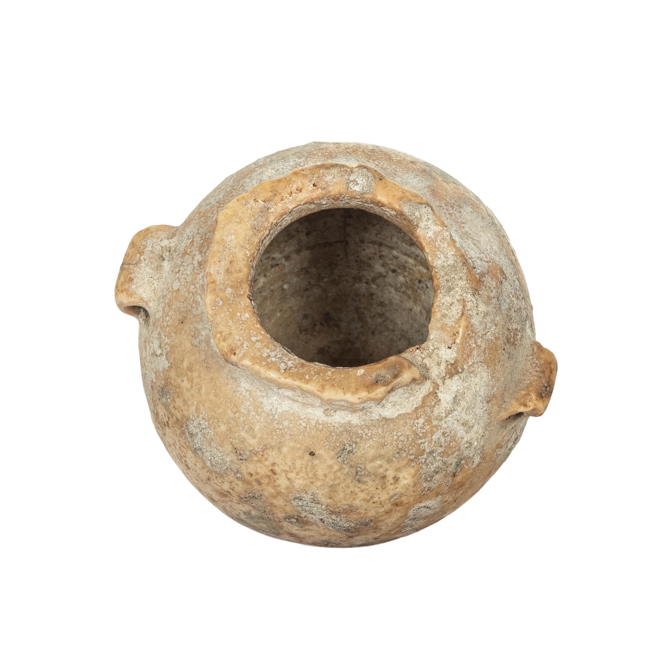 Altägyptisches Altes Reich Miniatur Kalkstein Gefäß JAR 2600-2800 v. Chr. 2