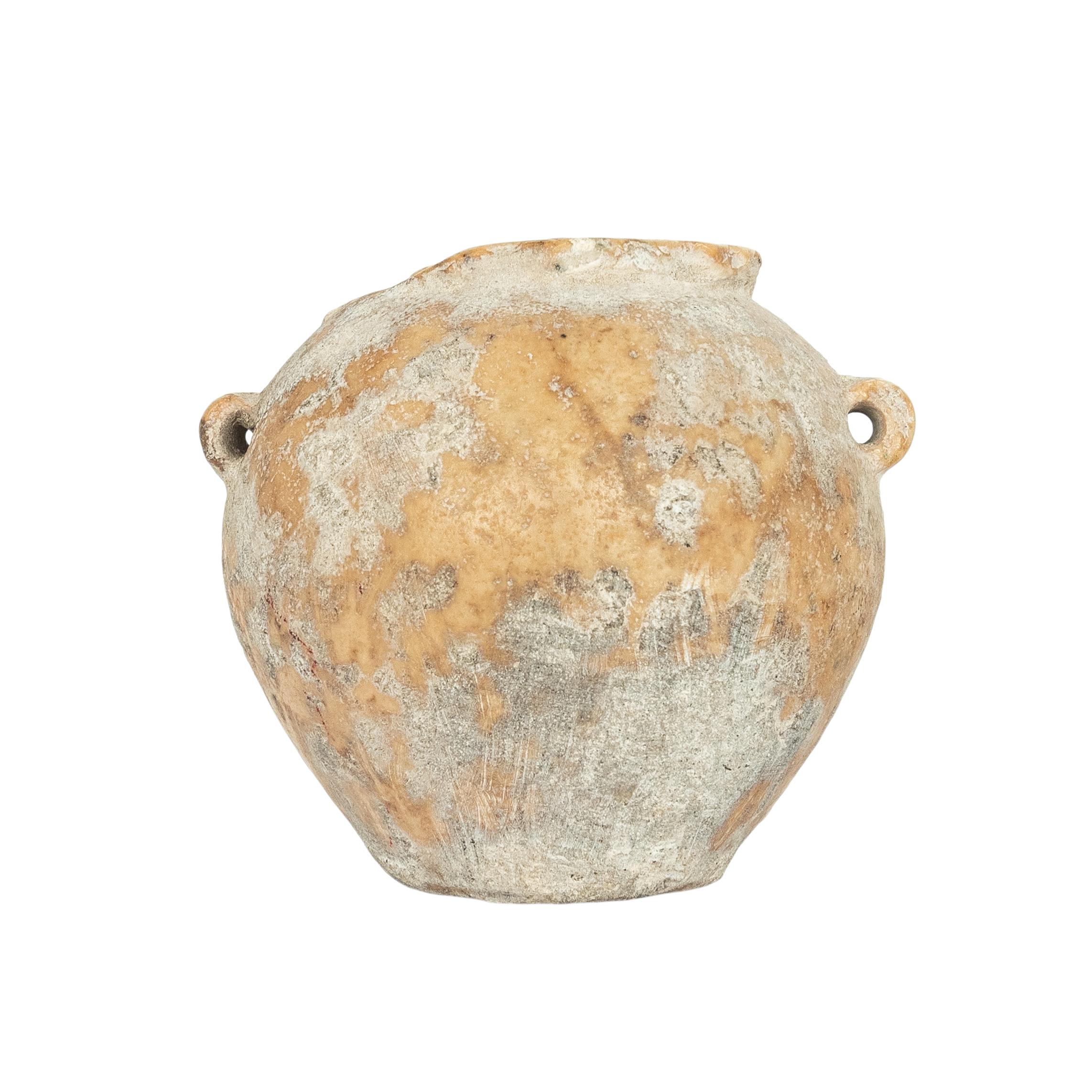 Archaistic Ancient Egyptian Old Kingdom Miniature Lime Stone Vessel Jar 2600-2800 BCE For Sale