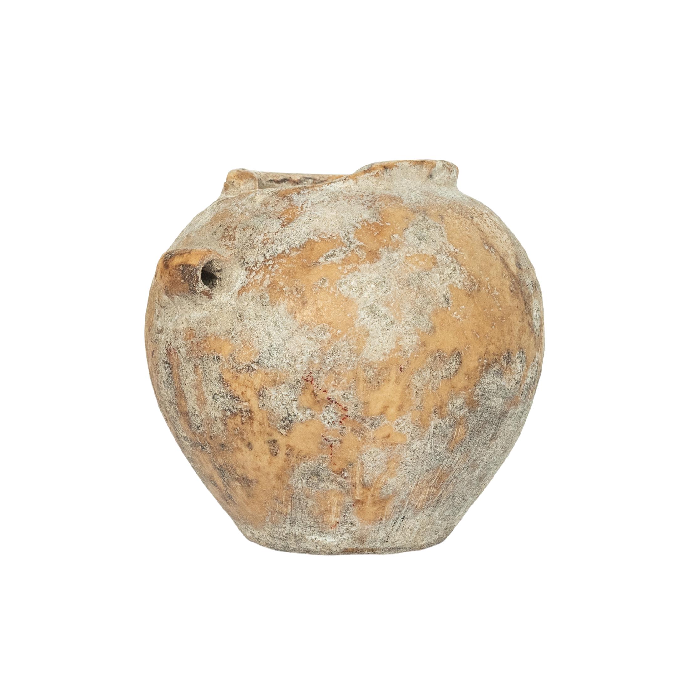 18th Century and Earlier Ancient Egyptian Old Kingdom Miniature Lime Stone Vessel Jar 2600-2800 BCE For Sale