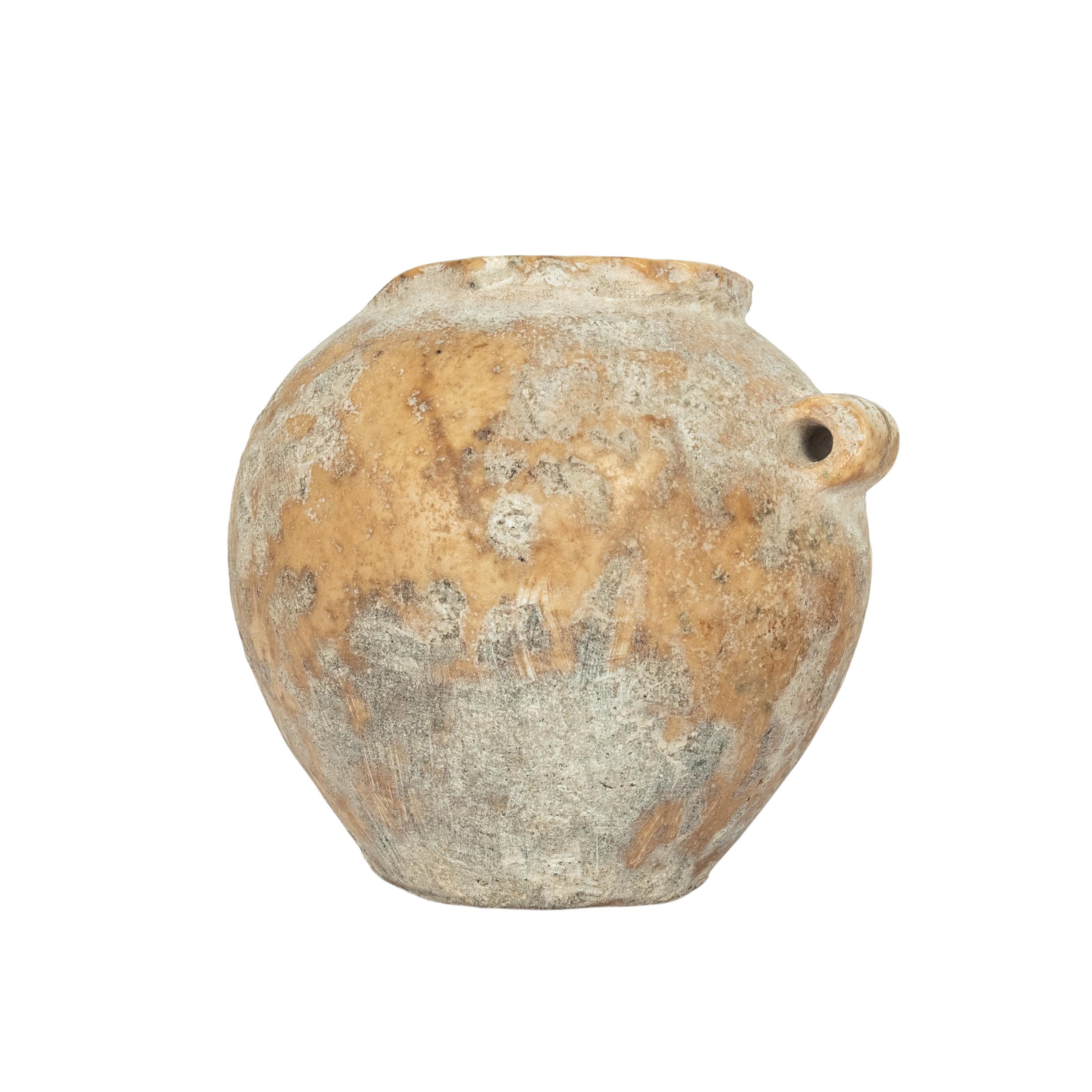Ancient Egyptian Old Kingdom Miniature Lime Stone Vessel Jar 2600-2800 BCE For Sale 1