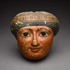 Ancient Egyptian Painted Cartonnage Mummy Mask