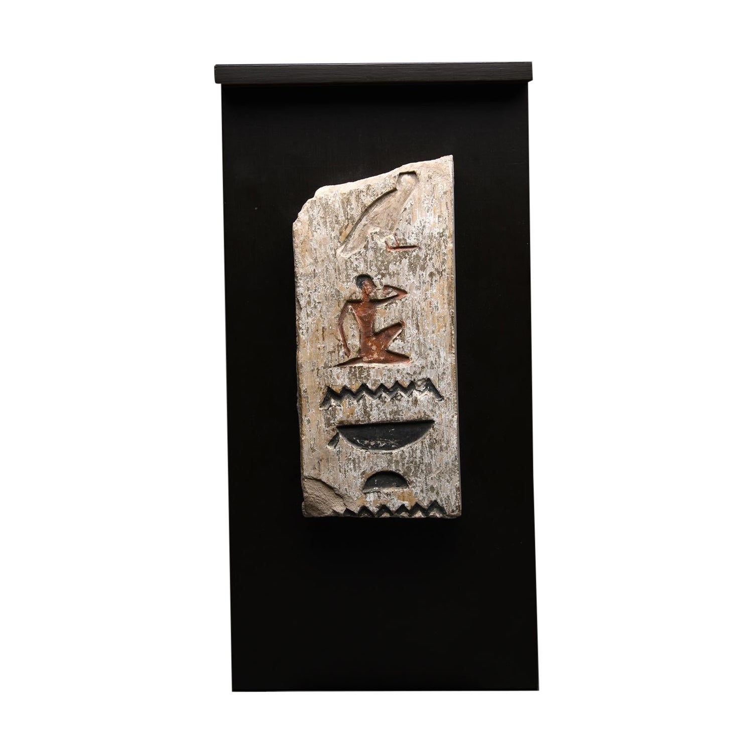 Ancient Egyptian Painted Limestone Relief